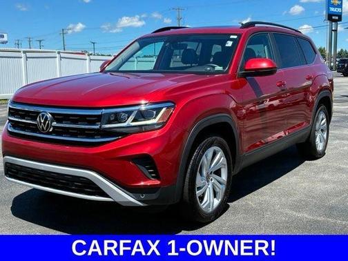 Aurora Red Metallic 2023 Volkswagen Atlas 3.6L SE w/Technology SUV
