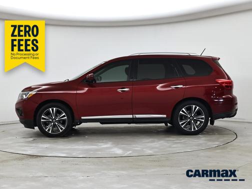 Red 2018 Nissan Pathfinder Platinum