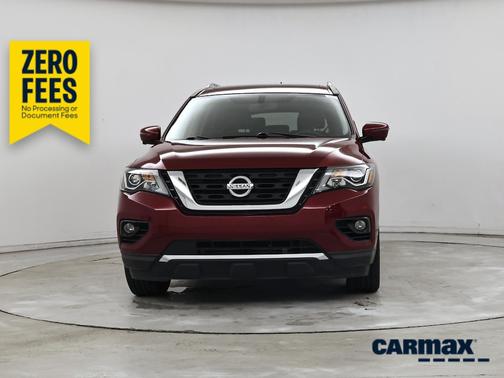 Red 2018 Nissan Pathfinder Platinum