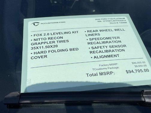 STAR WHITE METALLIC TRICOAT 2026 Ford F-150 Platinum