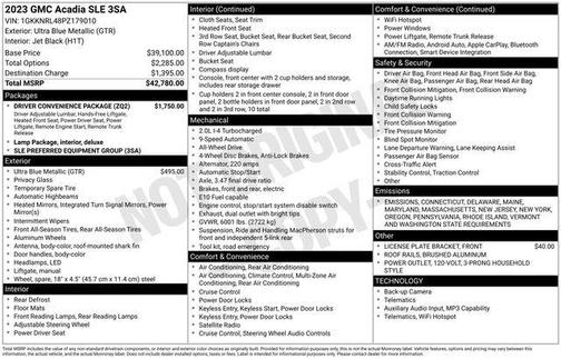 2023 GMC Acadia AWD SLE