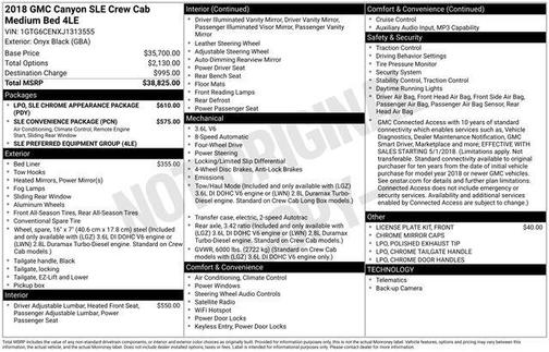 Onyx Black 2018 GMC Canyon SLE