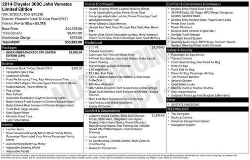 2014 Chrysler 300C John Varvatos Luxury