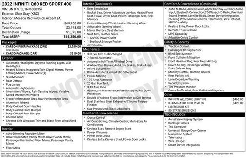 2022 INFINITI Q60 3.0t Red Sport 400