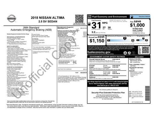 2018 Nissan Altima 2.5 SV