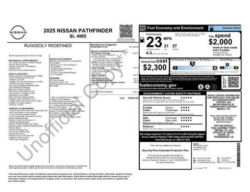 Gun Metallic 2025 Nissan Pathfinder SL 4WD