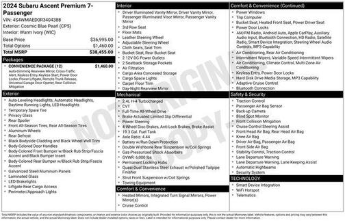 2024 Subaru Ascent Premium 7-Passenger