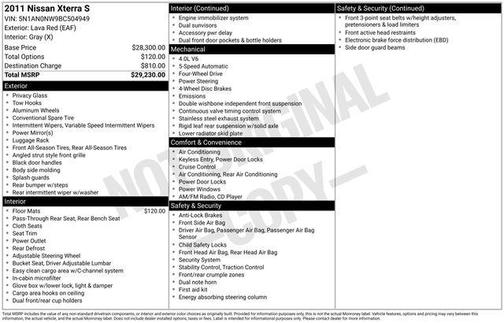 2011 Nissan Xterra S