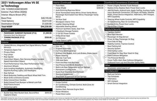 2021 Volkswagen Atlas 3.6L SE w/Technology