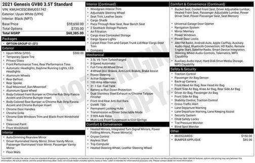 2021 Genesis GV80 3.5T