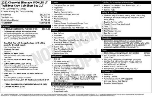 2022 Chevrolet Silverado 1500 LT Trail Boss