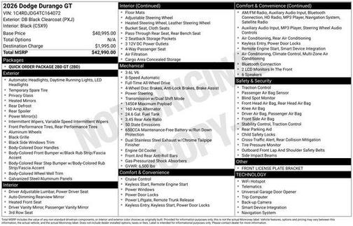 2026 Dodge Durango GT AWD