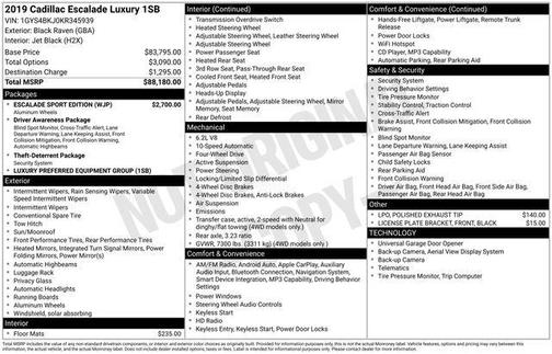 2019 Cadillac Escalade Luxury