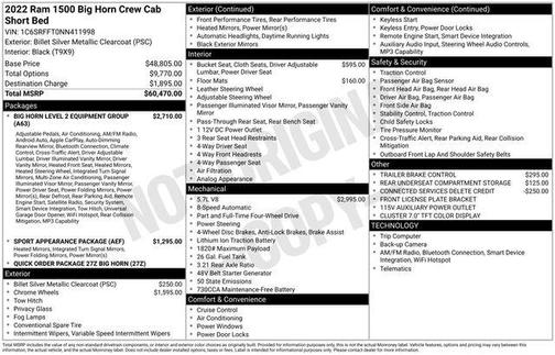 2022 RAM 1500 Big Horn/Lone Star