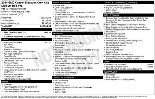 Sterling Metallic 2024 GMC Canyon Elevation