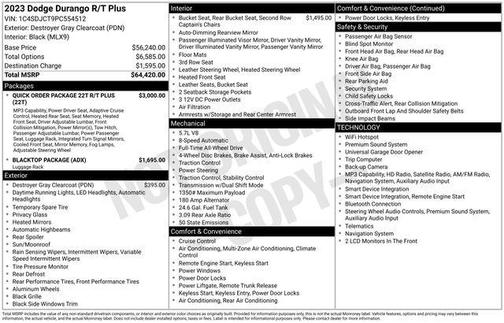 Destroyer Gray Clearcoat 2023 Dodge Durango R/T Plus AWD