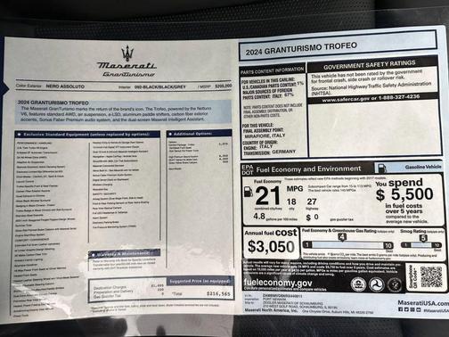 2024 Maserati GranTurismo Trofeo