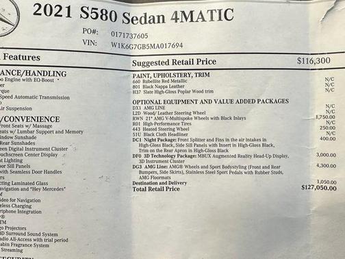 2021 Mercedes-Benz S-Class S 580 4MATIC