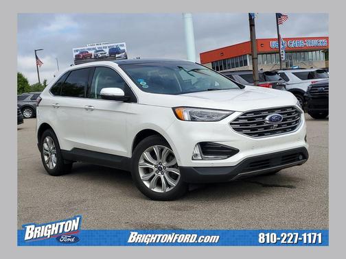 Star White Metallic Tri-Coat 2020 Ford Edge Titanium