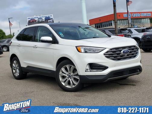Star White Metallic Tri-Coat 2020 Ford Edge Titanium
