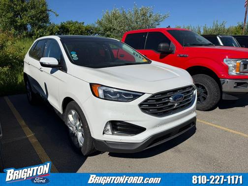Star White Metallic Tri-Coat 2020 Ford Edge Titanium