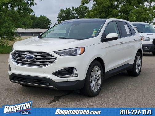 Star White Metallic Tri-Coat 2020 Ford Edge Titanium