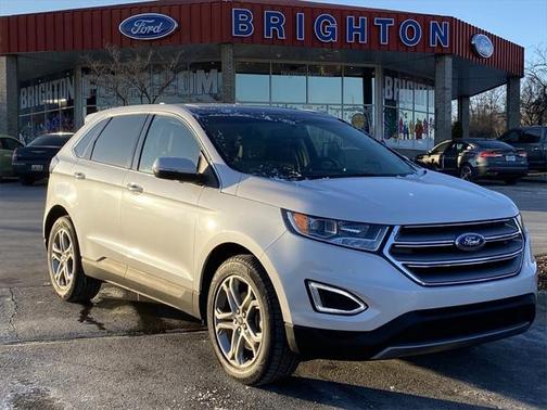 White Platinum Clearcoat Metallic 2017 Ford Edge Titanium