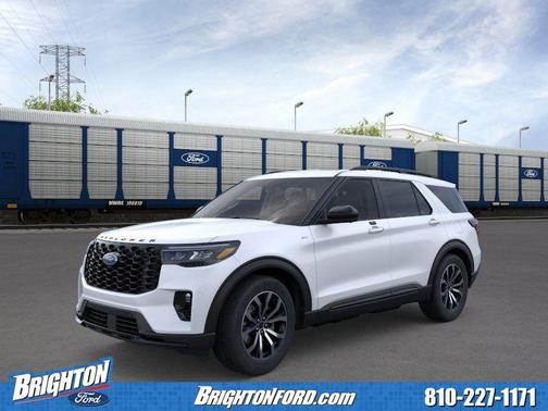 Star White Metallic Tri-Coat 2026 Ford Explorer ST-Line