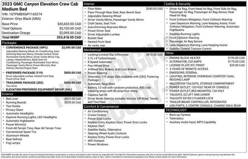 Black 2023 GMC Canyon Elevation