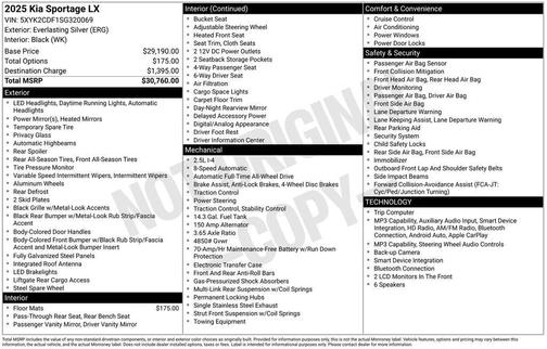 Silver 2025 Kia Sportage LX