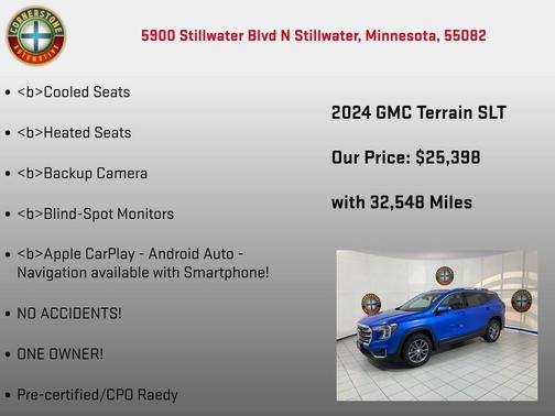 Blue 2024 GMC Terrain SLT