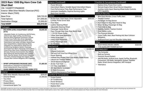 Silver 2023 RAM 1500 Big Horn
