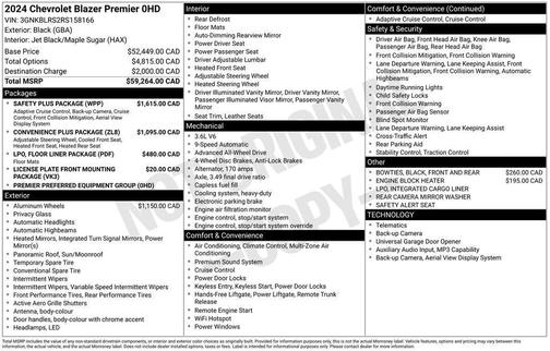 Black 2024 Chevrolet Blazer Premier