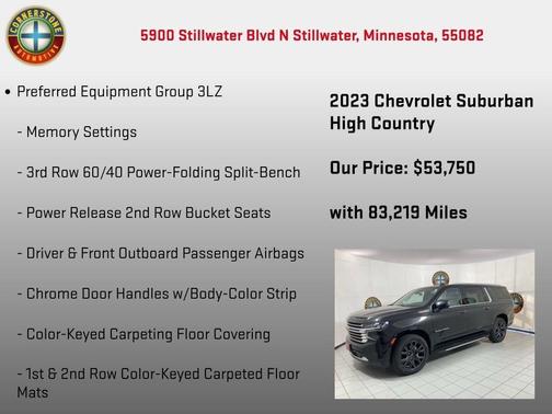 Black 2023 Chevrolet Suburban High Country