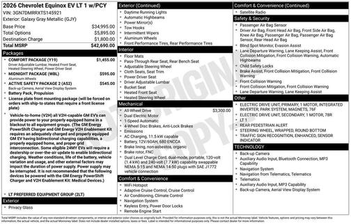 Galaxy Gray Metallic 2026 Chevrolet Equinox EV LT 1