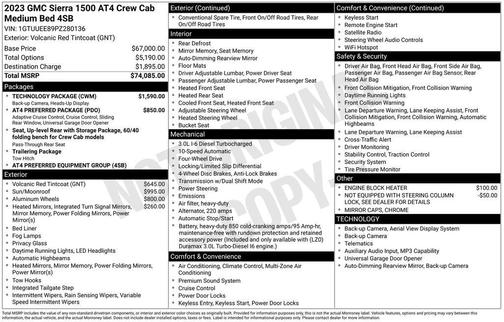 Red 2023 GMC Sierra 1500 AT4