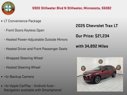 Red 2025 Chevrolet Trax LT