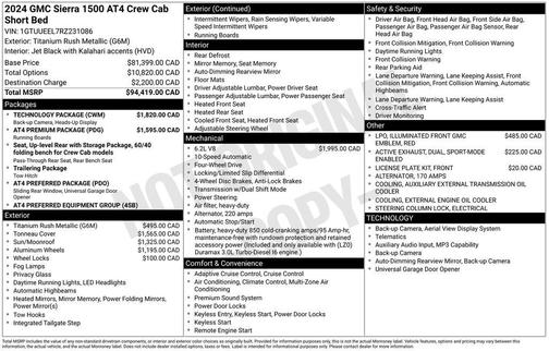 2024 GMC Sierra 1500 AT4