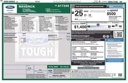 Blue 2022 Ford Maverick XLT