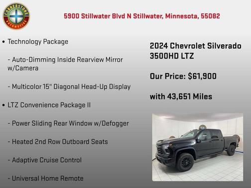 Black 2024 Chevrolet Silverado 3500 LTZ