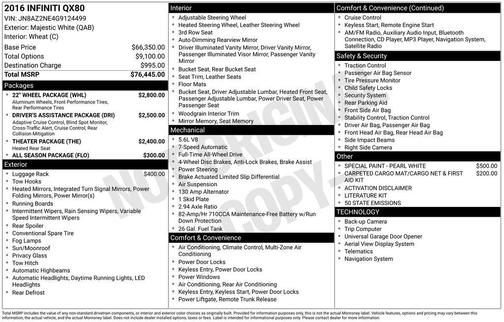 2016 INFINITI QX80 Base