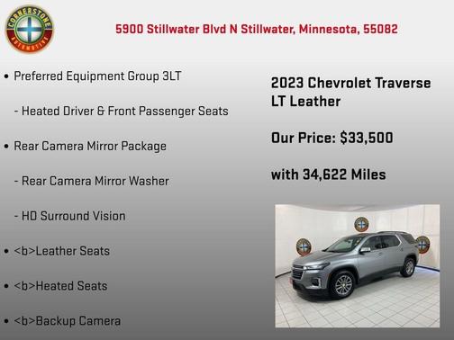 Gray 2023 Chevrolet Traverse LT Leather