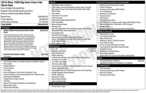2016 RAM 1500 Big Horn