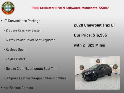Black 2020 Chevrolet Trax LT