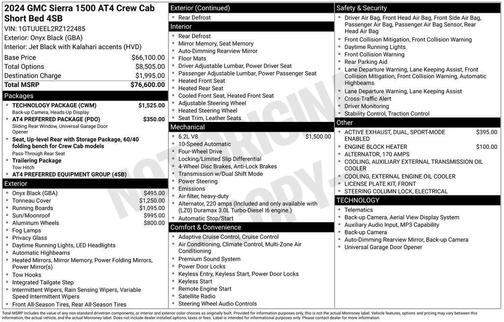 2024 GMC Sierra 1500 AT4