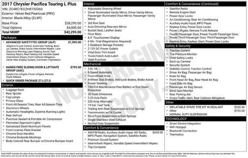 2017 Chrysler Pacifica Touring-L Plus