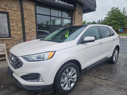 White Platinum Metallic Tri-Coat 2019 Ford Edge Titanium
