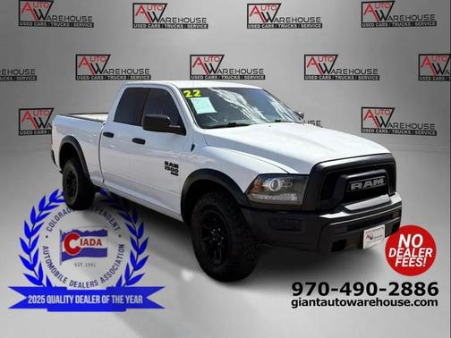 Bright White Clearcoat 2022 RAM 1500 Classic Warlock Quad Cab 4x4 6'4' Box