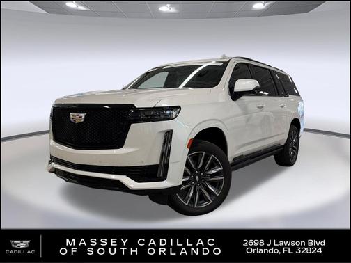 Crystal White Tricoat 2024 Cadillac Escalade ESV Sport