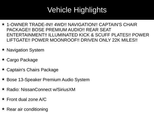 Aspen White Tricoat 2023 Nissan Armada Platinum 4WD